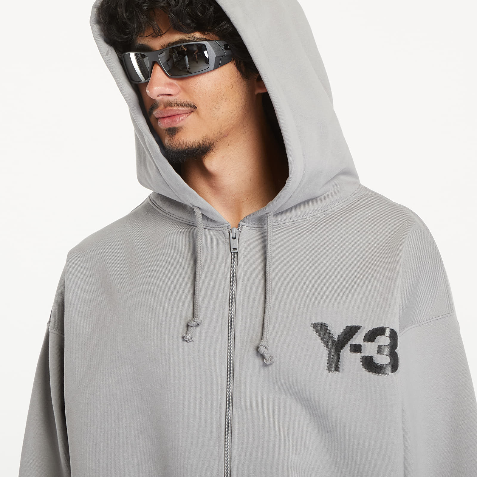 Kapucnis pulóverek és pulcsik Y-3 Logo Zip Hoodie UNISEX Charcolar Solid Grey