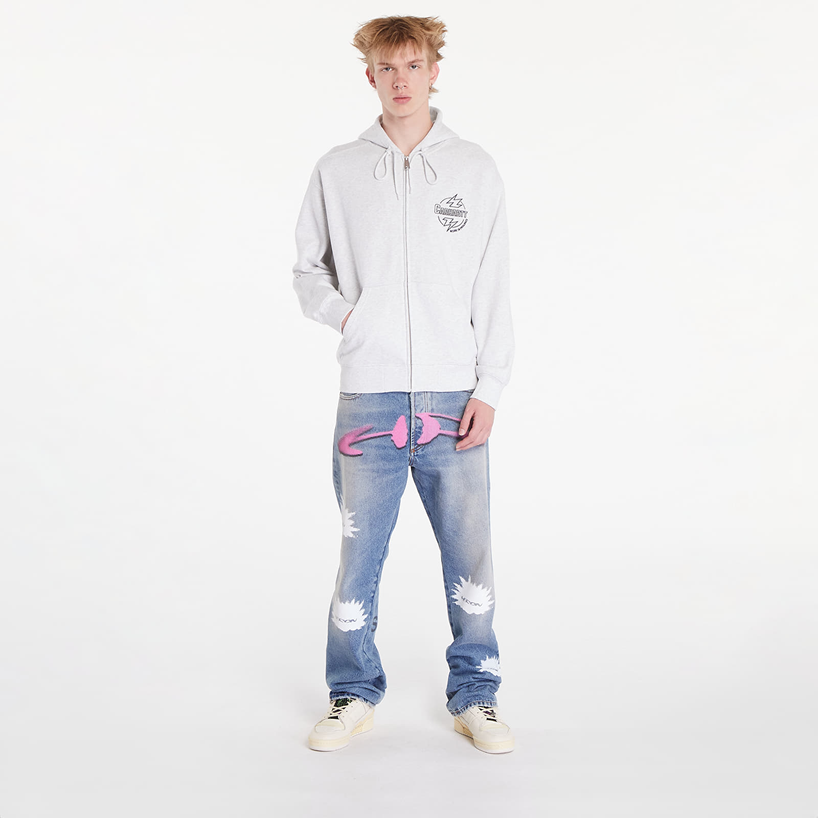 Hanorace Carhartt WIP Ablaze Hoodie UNISEX Ash Heather/ Black