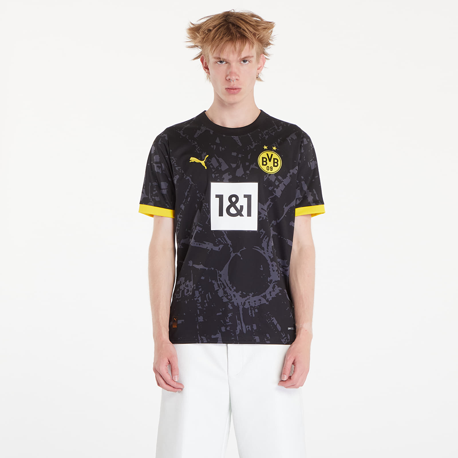 Dresy PUMA Borussia Dortmund Away Replica Jersey T-Shirt Black/ Cyber Yellow