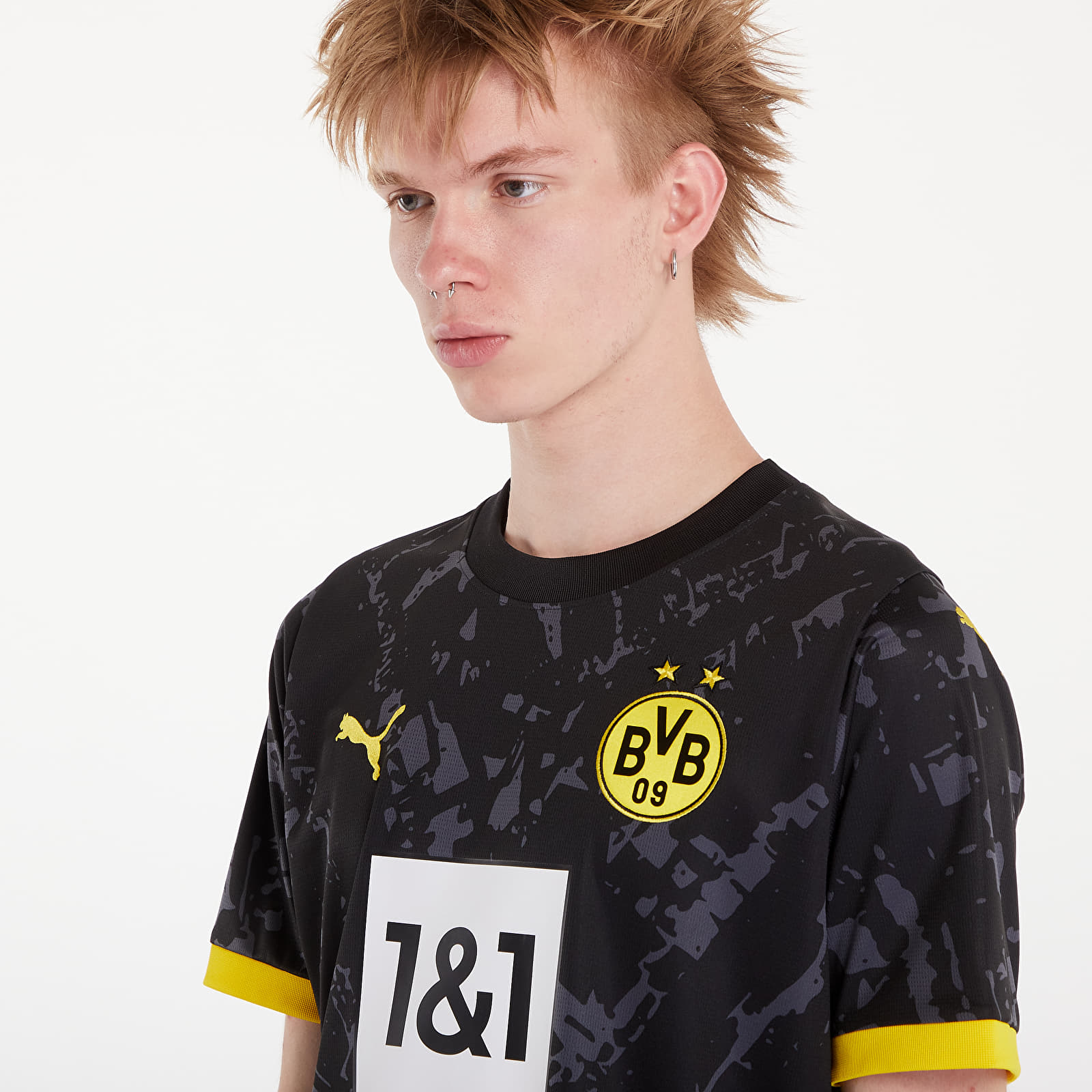 Dresy PUMA Borussia Dortmund Away Replica Jersey T-Shirt Black/ Cyber Yellow