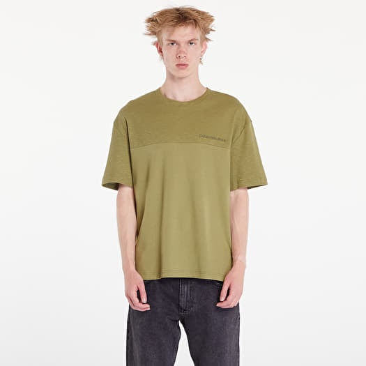 Calvin Klein Jeans Texture Mix Cotton T-Shirt Dark Juniper
