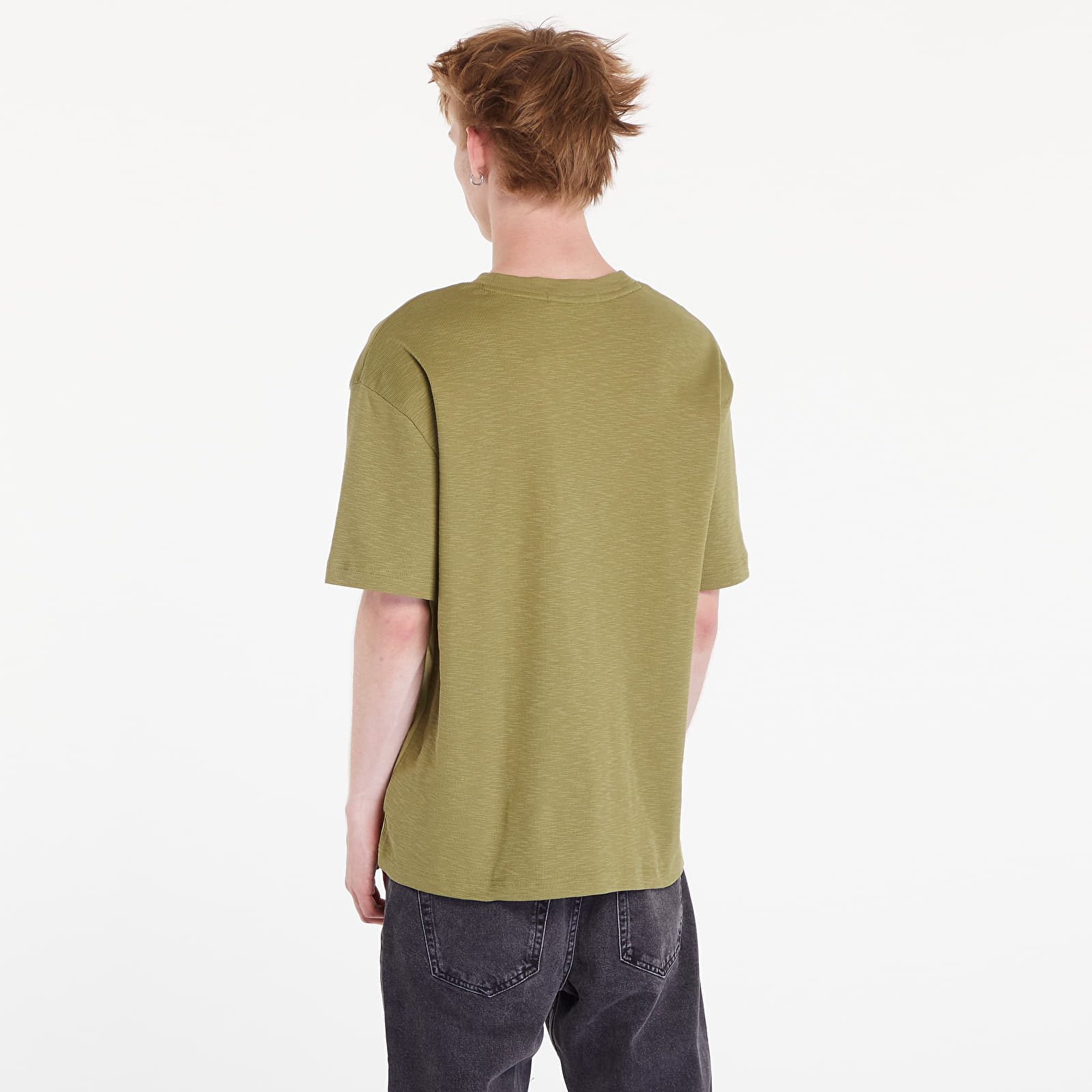Miesten T-paidat Calvin Klein Jeans Texture Mix Cotton T-Shirt Dark Juniper