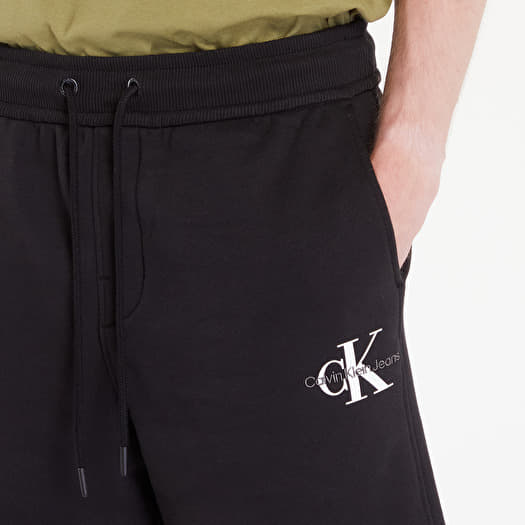 Pantaloncini uomo Calvin Klein Jeans Monogram Fleece Jogger Shorts Black Footshop