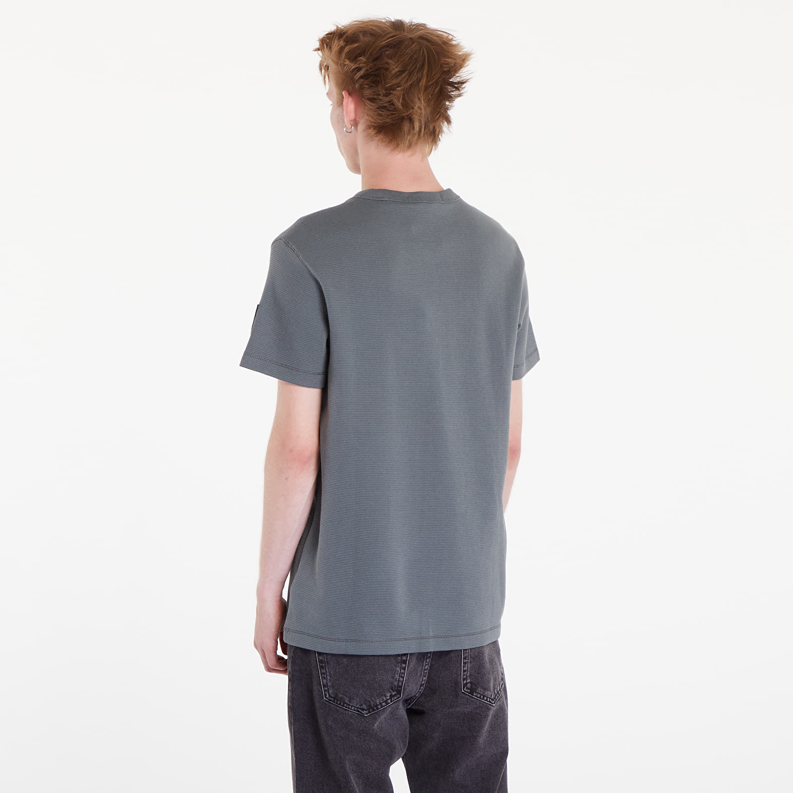 Männer T-Shirts Calvin Klein Jeans Waffle Cotton Badge T-Shirt Endless Grey