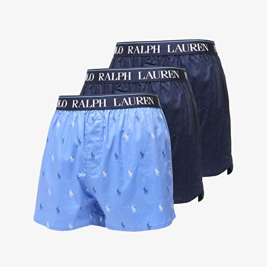 Trenky Ralph Lauren Stretch Cotton Three Slim Fit Boxers 3-Pack Blue