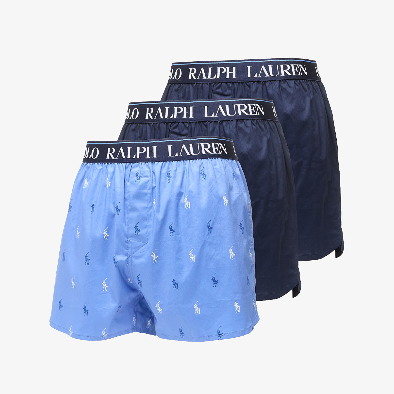 Unterhosen Ralph Lauren Stretch Cotton Three Slim Fit Boxers 3-Pack Blue
