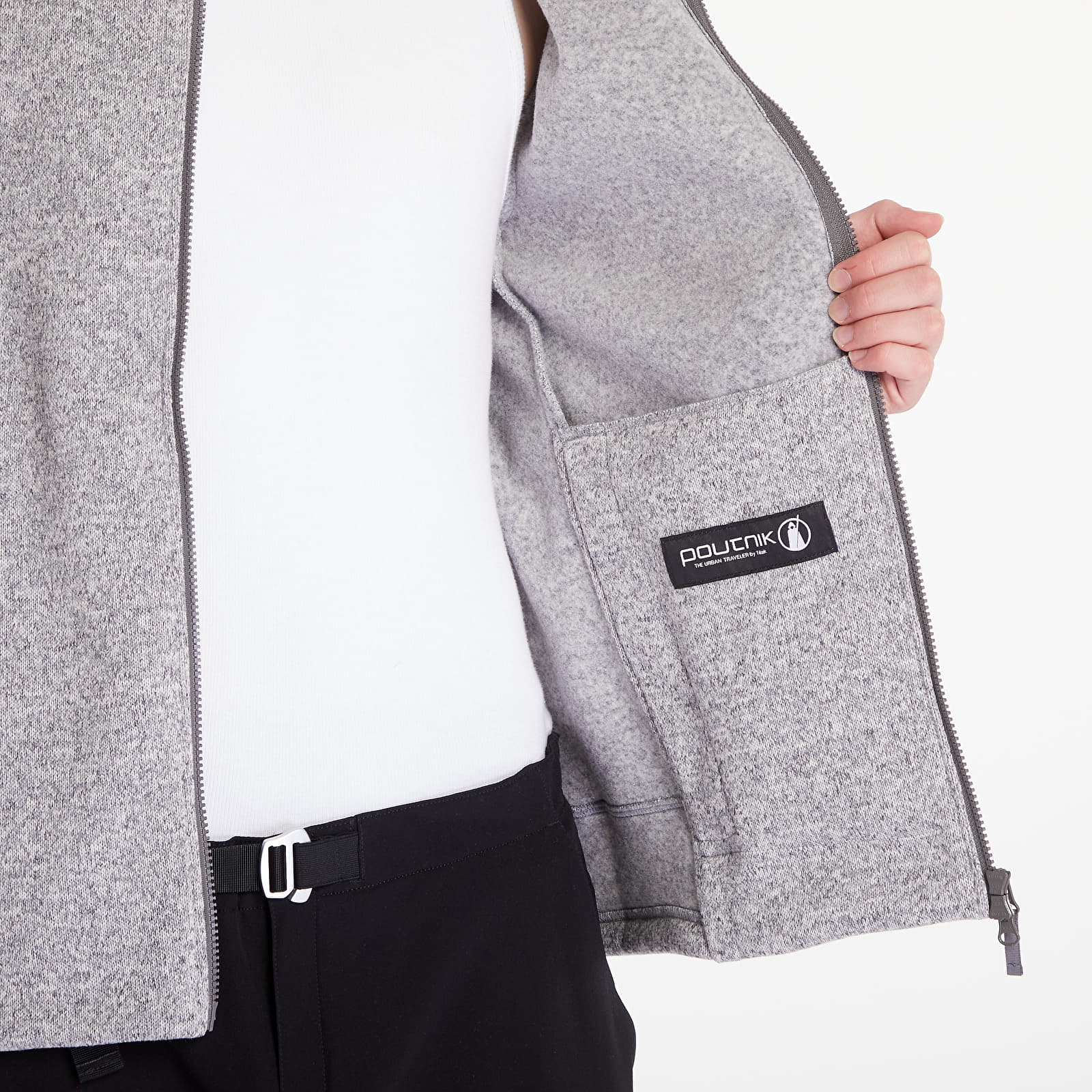 Dukserice Poutnik by Tilak Monk Zip Sweater Grey Melange Dukserice Poutnik by Tilak Monk Zip Sweater Grey Melange