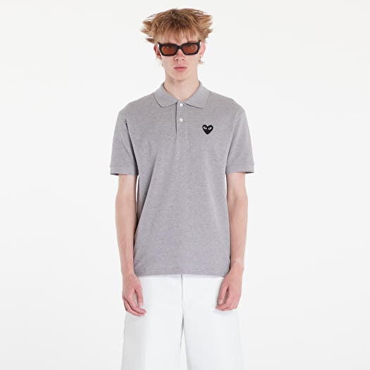 Tričko Comme des Garçons PLAY Emblem Knit Short Sleeve Tee UNISEX Grey