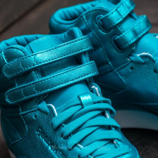 Reebok freestyle hi metallic blue hot sale