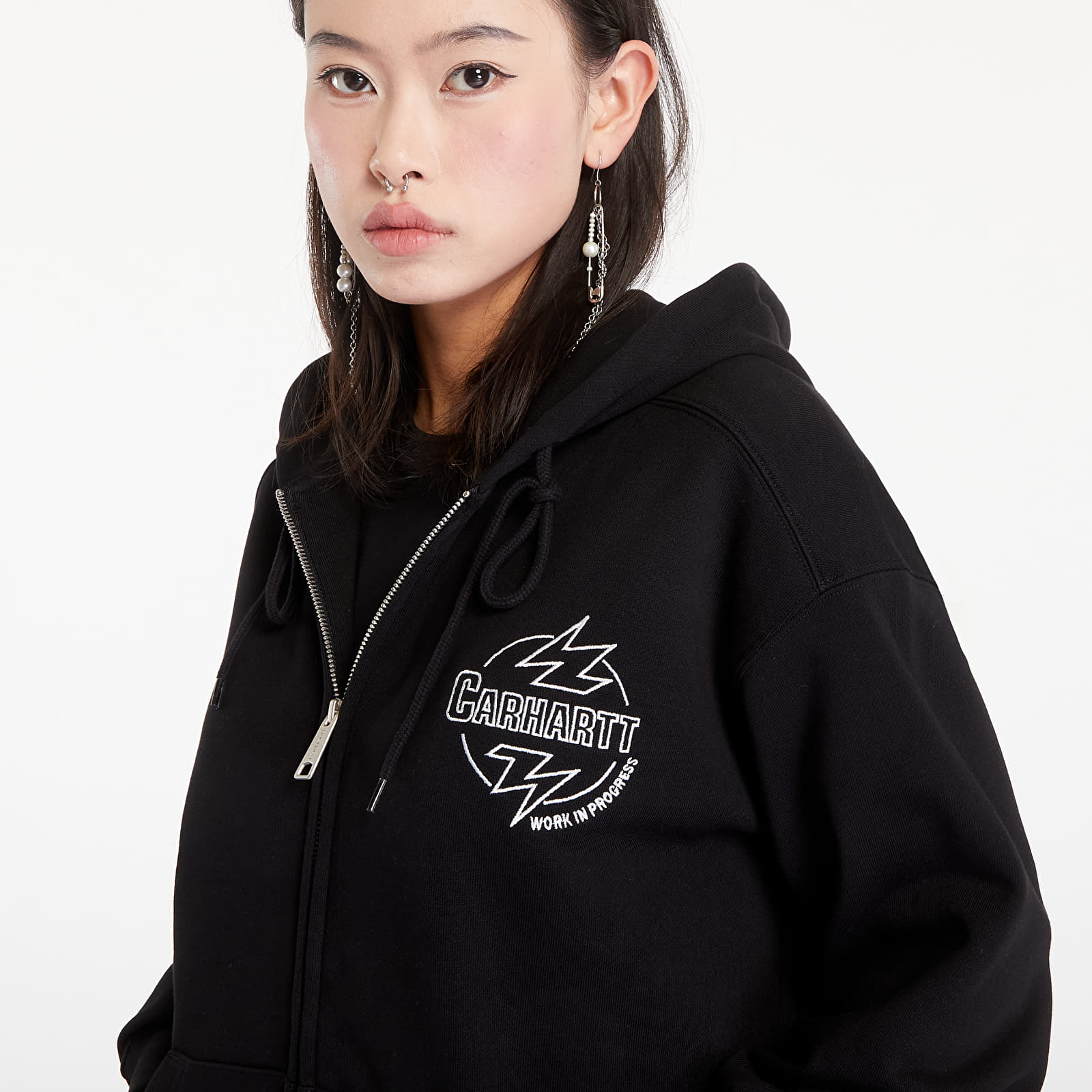 Mikiny Carhartt WIP Hooded Ablaze Jacket UNISEX Black/ Wax