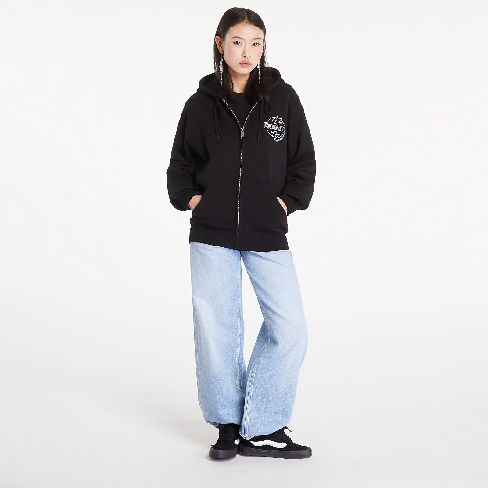 Mikiny Carhartt WIP Hooded Ablaze Jacket UNISEX Black/ Wax
