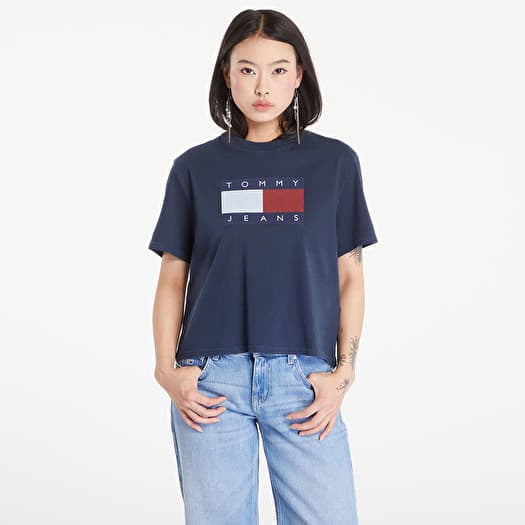 Tommy Jeans Flag Badge Boxy Fit T-Shirt Dark Night Navy