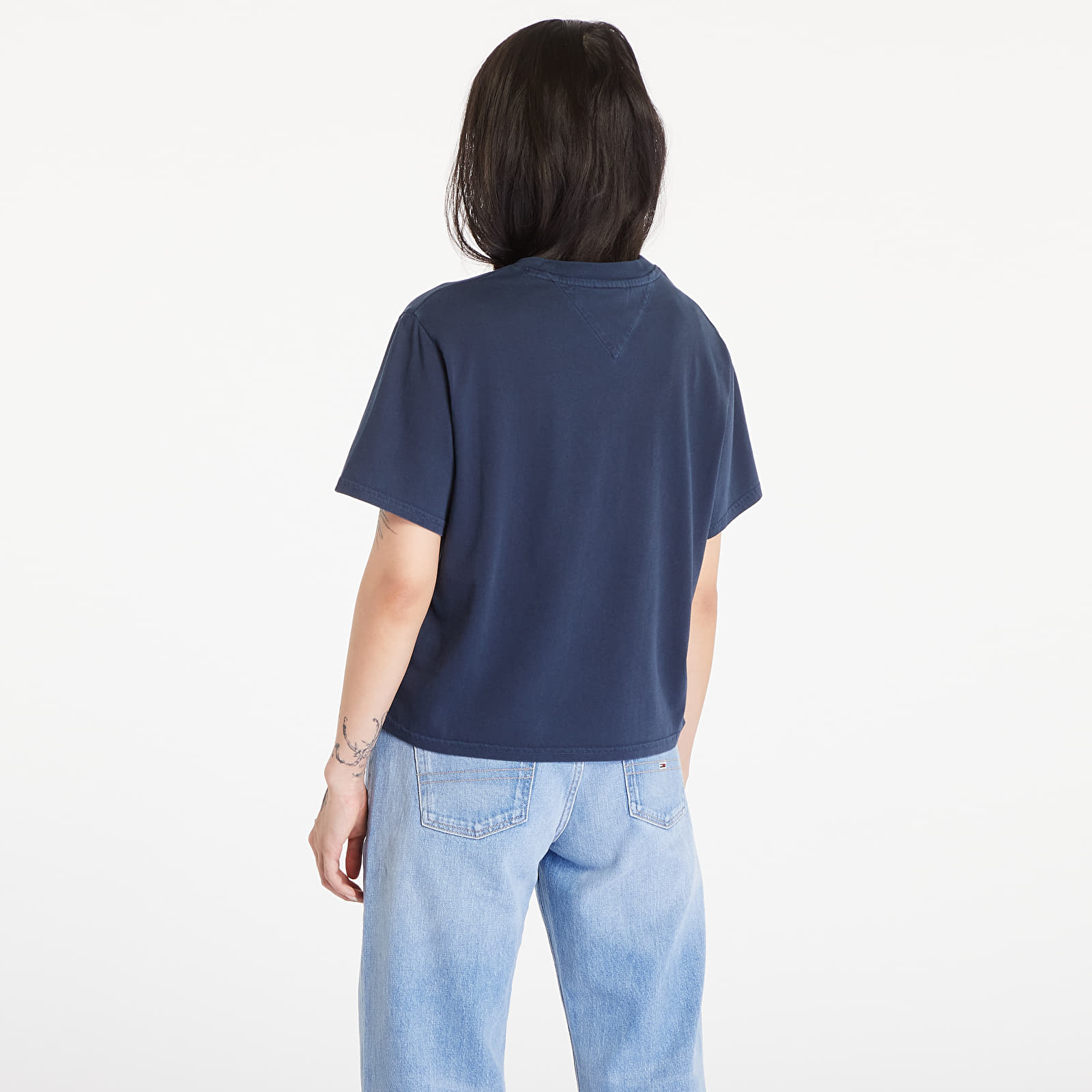 Női pólók  Tommy Jeans Flag Badge Boxy Fit T-Shirt Dark Night Navy