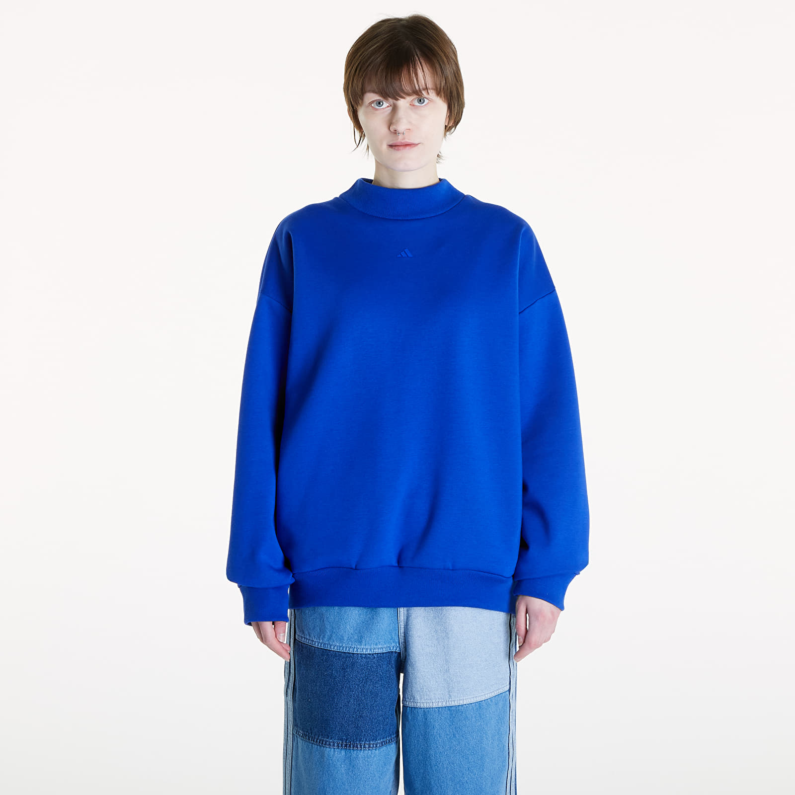 Hoodies and sweatshirts  adidas One Fleece Basketball Crewneck Sweatshirt UNISEX Lucid Blue