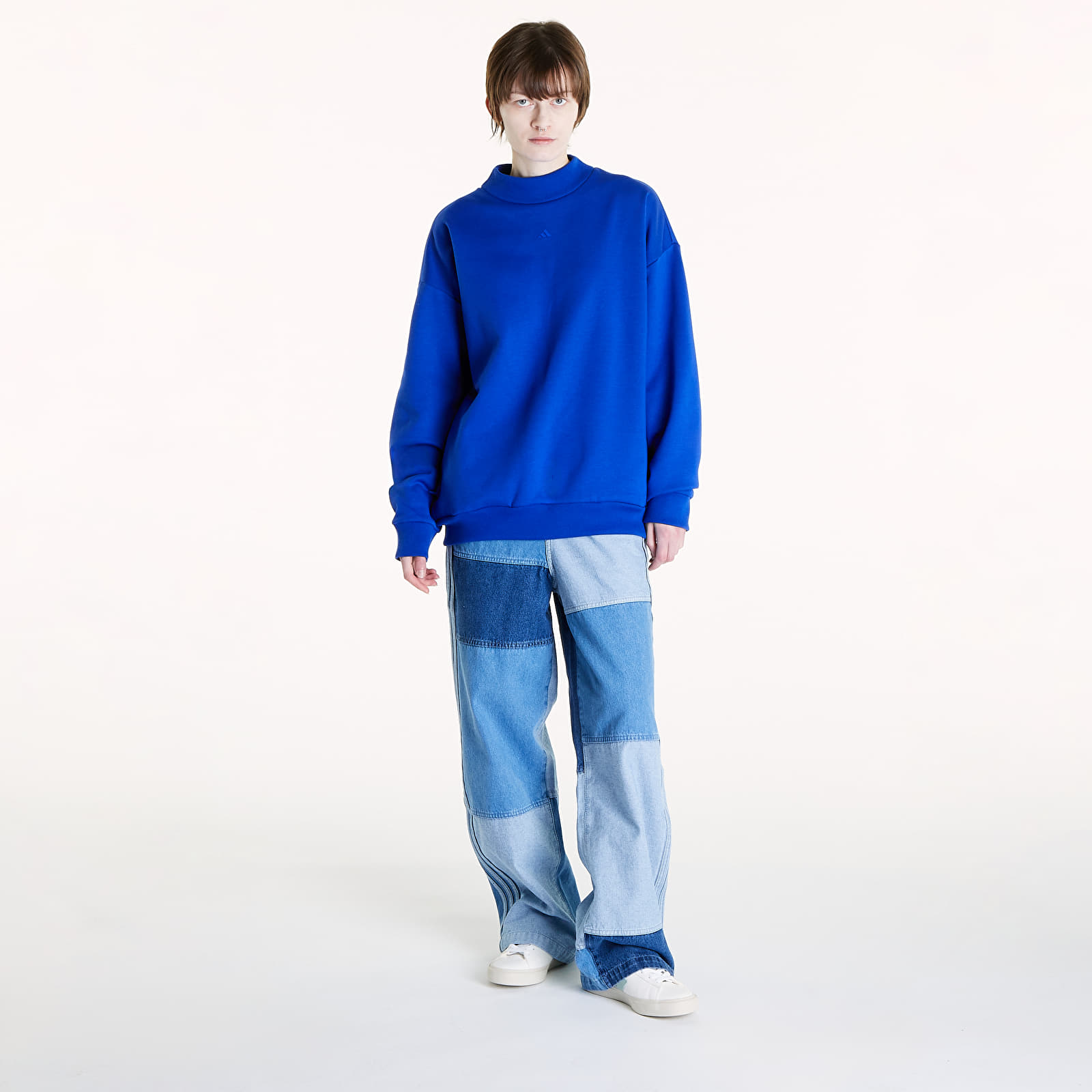 Hoodies and sweatshirts  adidas One Fleece Basketball Crewneck Sweatshirt UNISEX Lucid Blue