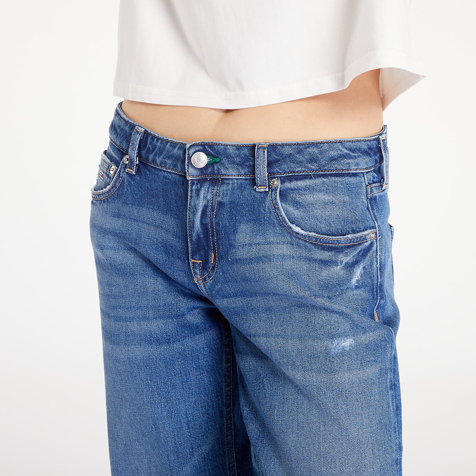 Jeansy Tommy Jeans Sophie Low Rise Straight Distressed Jeans Denim Medium