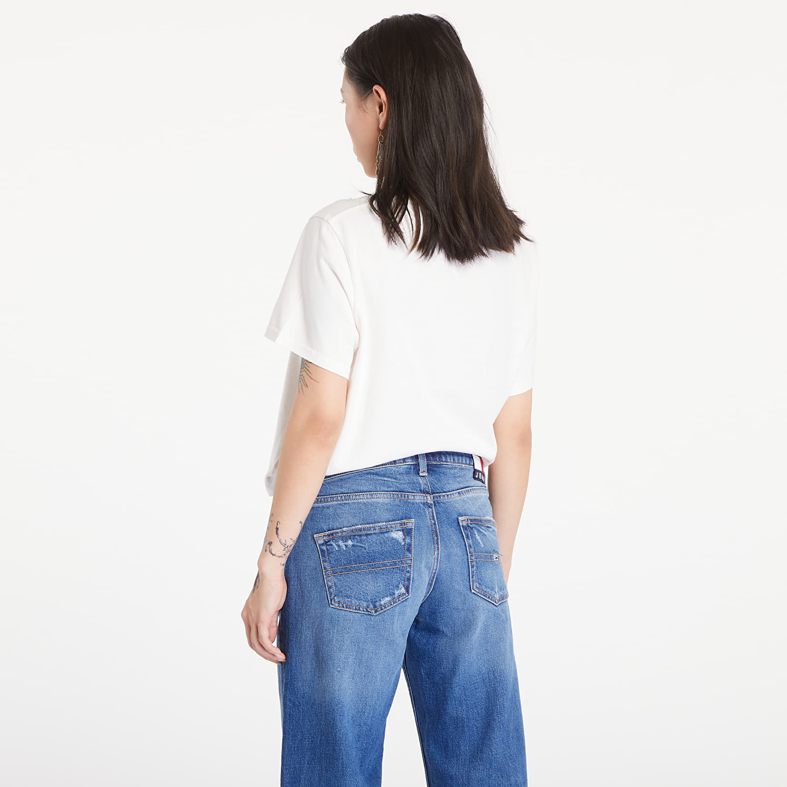Jeansy Tommy Jeans Sophie Low Rise Straight Distressed Jeans Denim Medium