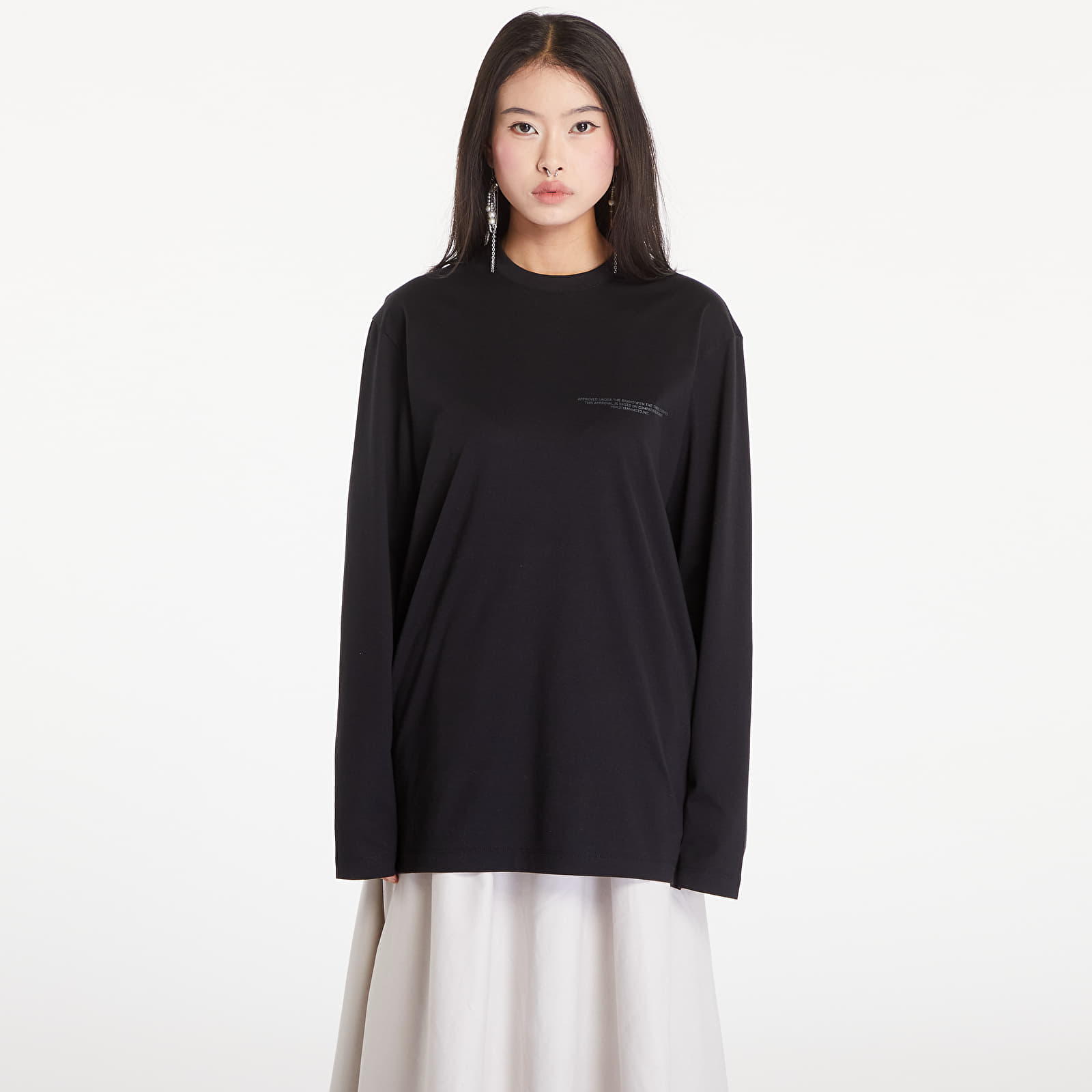 Trička Y-3 Logo Long Sleeve Tee UNISEX Black