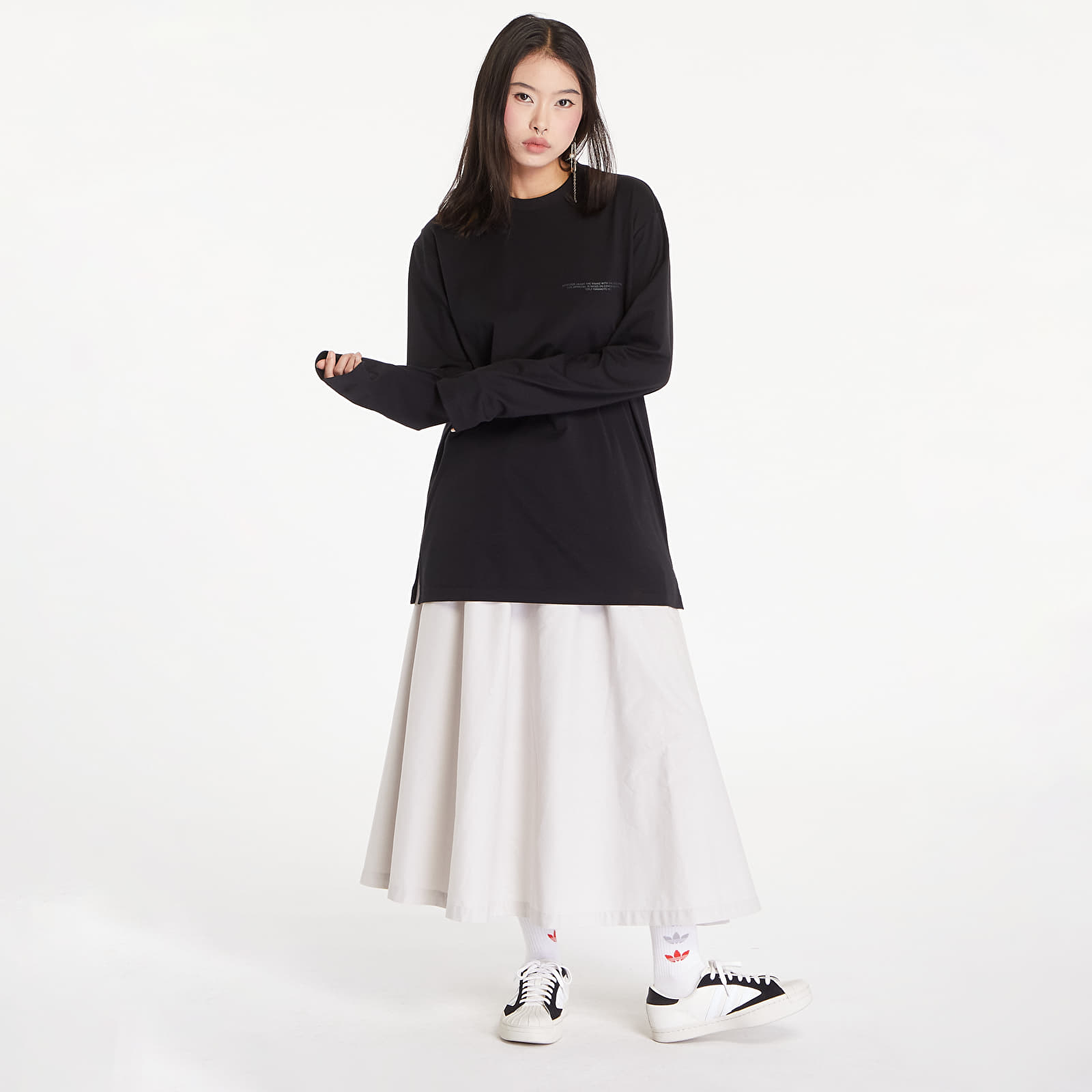 Trička Y-3 Logo Long Sleeve Tee UNISEX Black