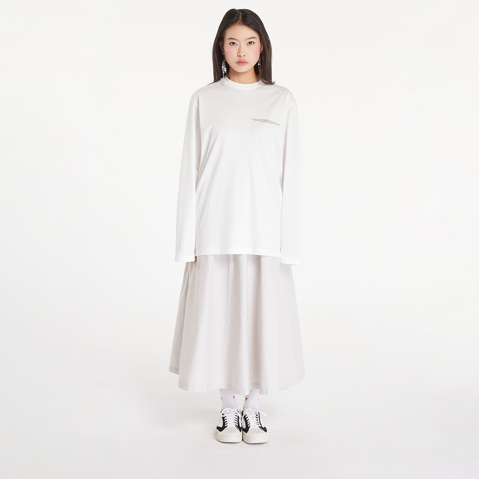 Koszulki Y-3 Logo Long Sleeve Tee UNISEX Core White