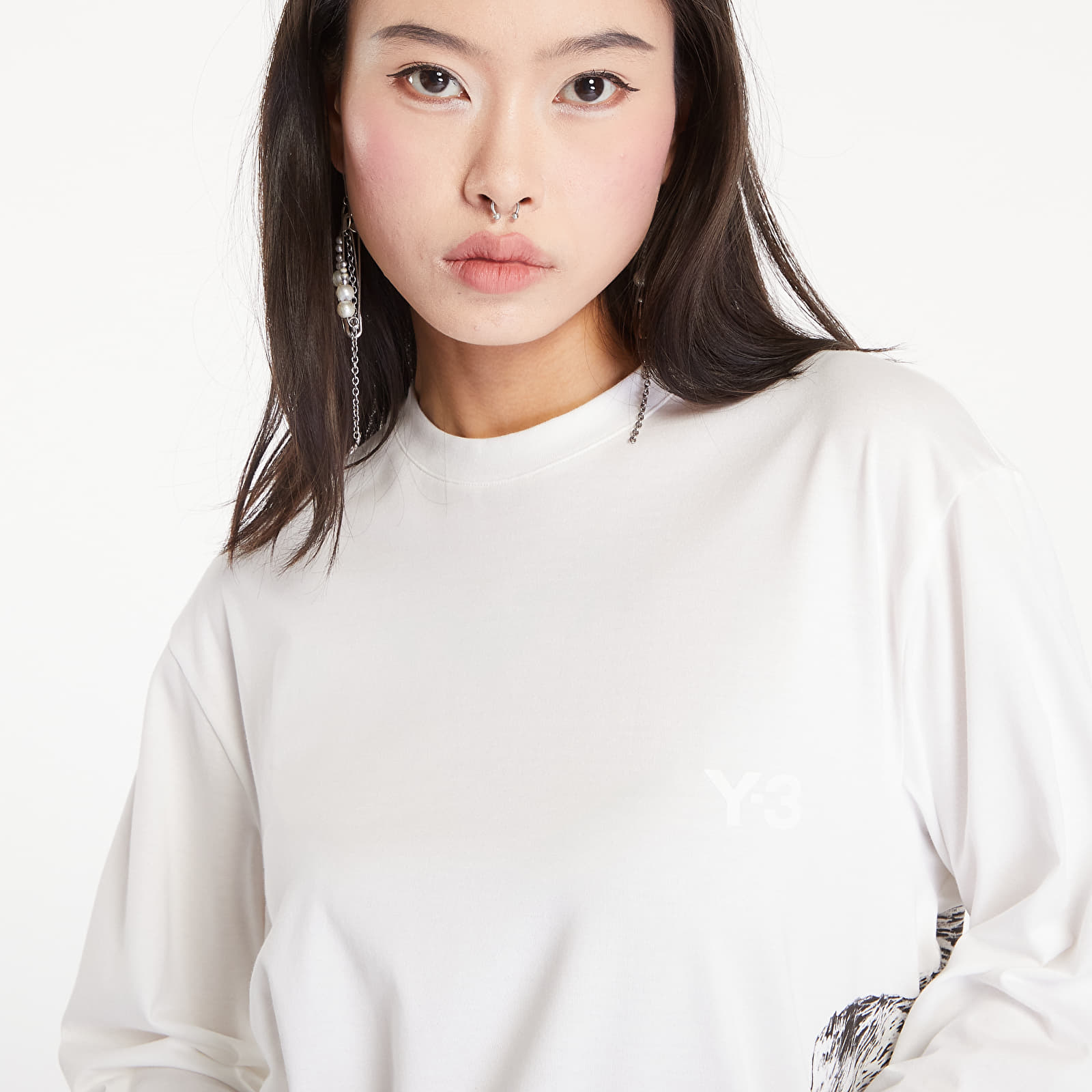 Marškinėliai Y-3 Graphic Long Sleeve Tee UNISEX Core White