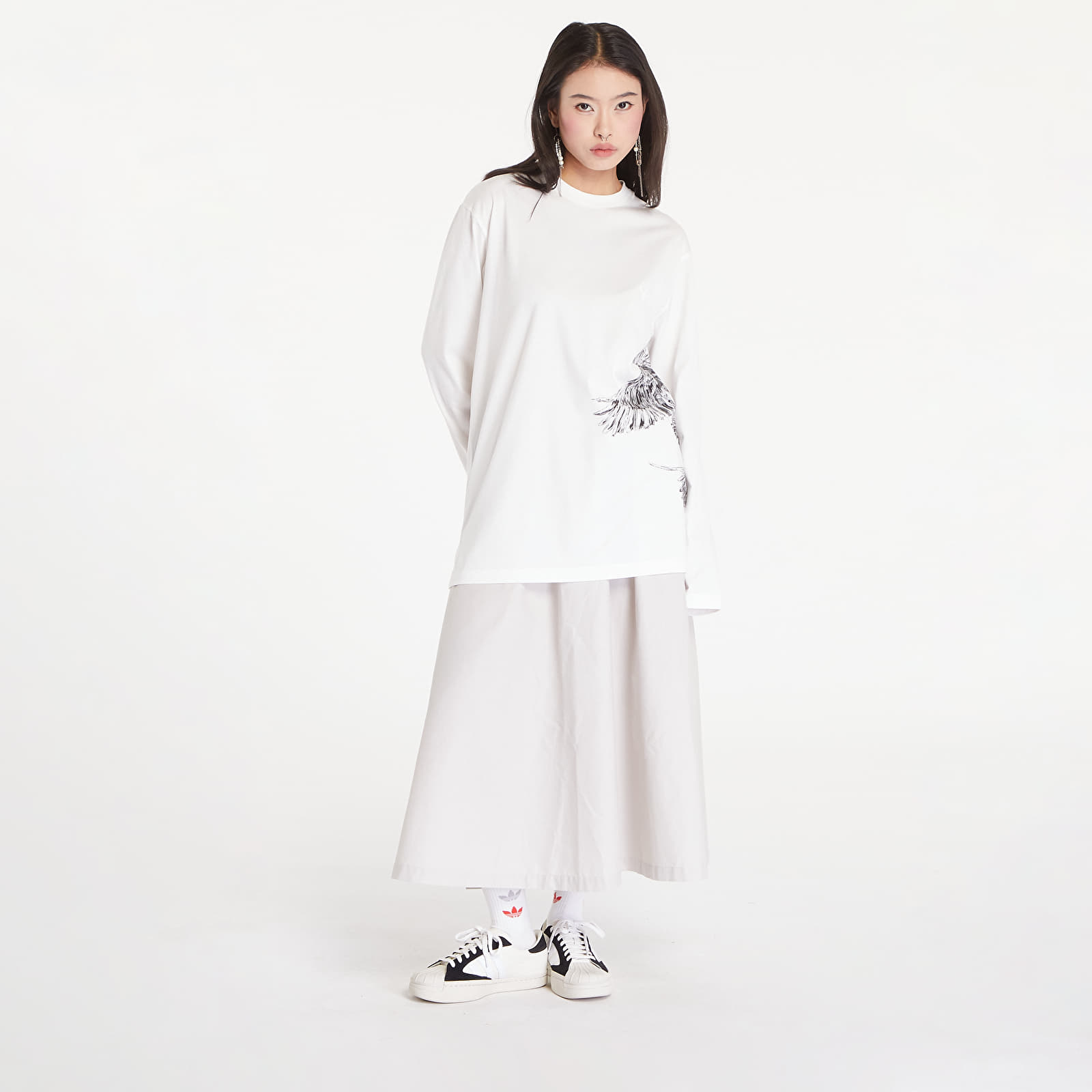 Marškinėliai Y-3 Graphic Long Sleeve Tee UNISEX Core White