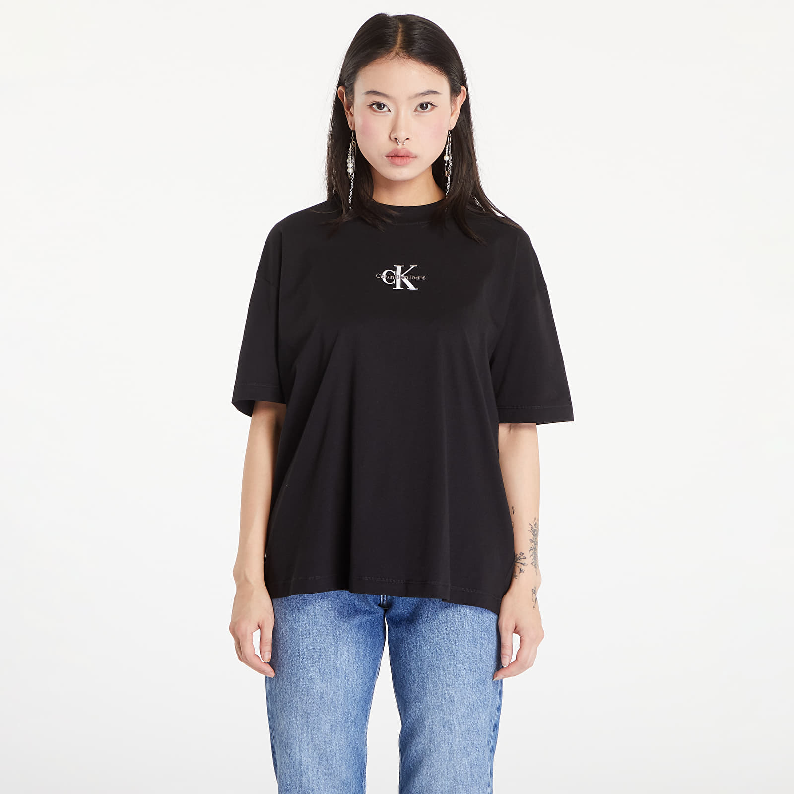 Pólók Calvin Klein Jeans Monogram Boyfriend T-Shirt Black