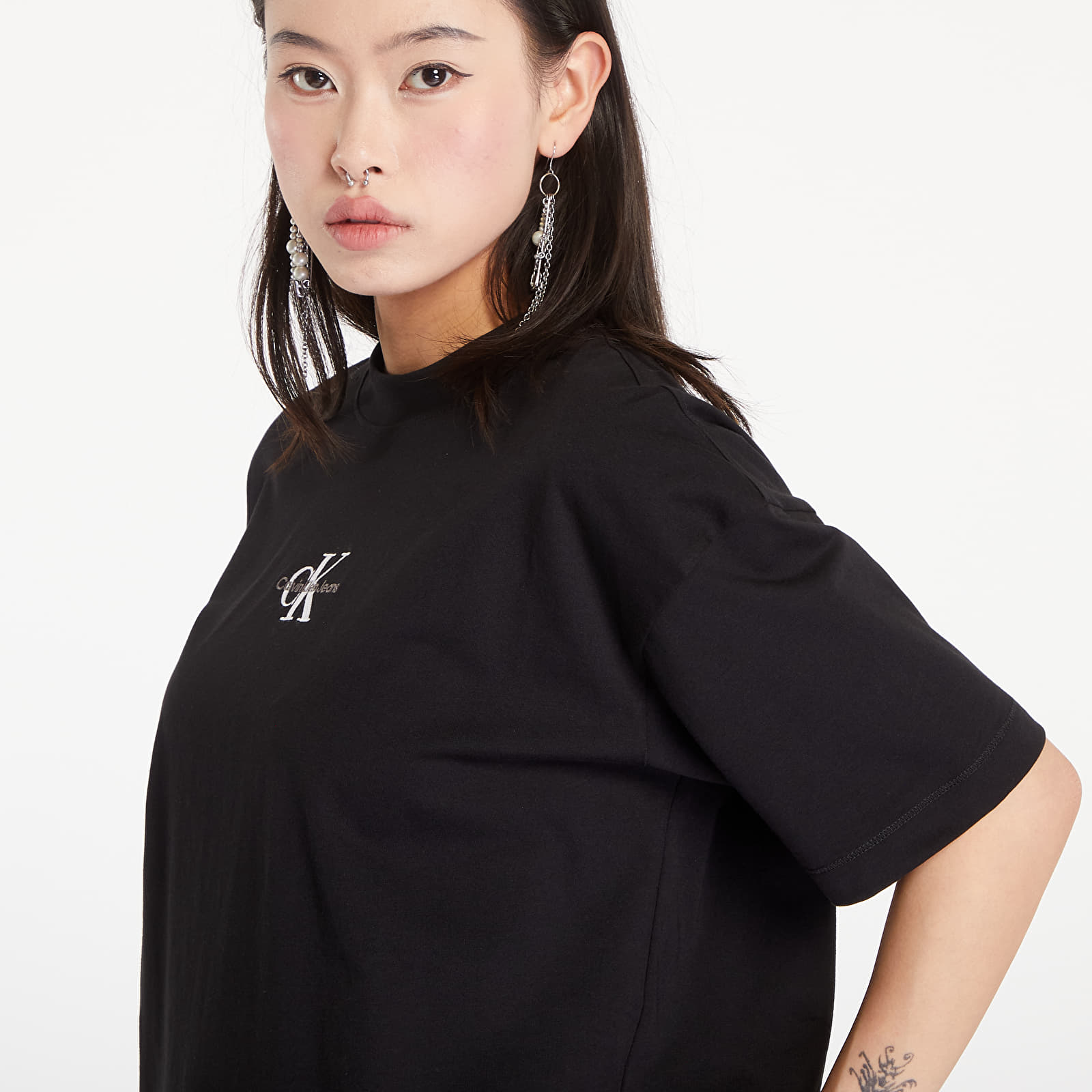 Pólók Calvin Klein Jeans Monogram Boyfriend T-Shirt Black