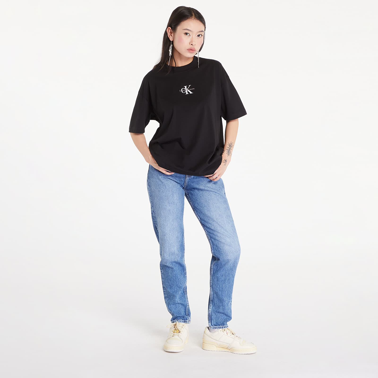 Pólók Calvin Klein Jeans Monogram Boyfriend T-Shirt Black