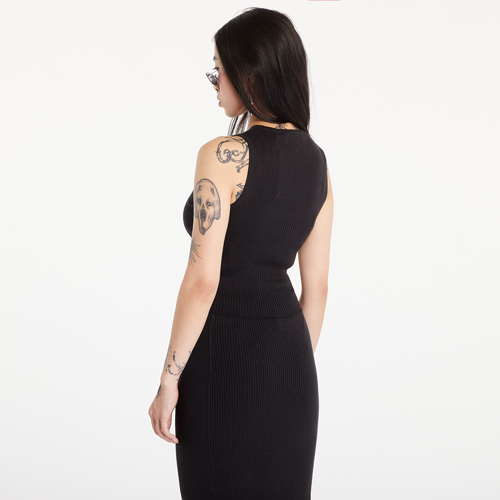 Tílka Calvin Klein Jeans Slim Ribbed Lyocell Tank Top Black