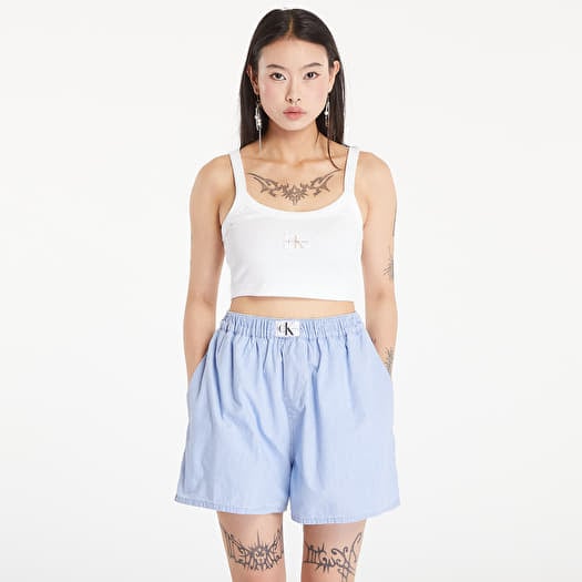 Tielko Calvin Klein Jeans Ribbed Cotton Bralette Top Bright White