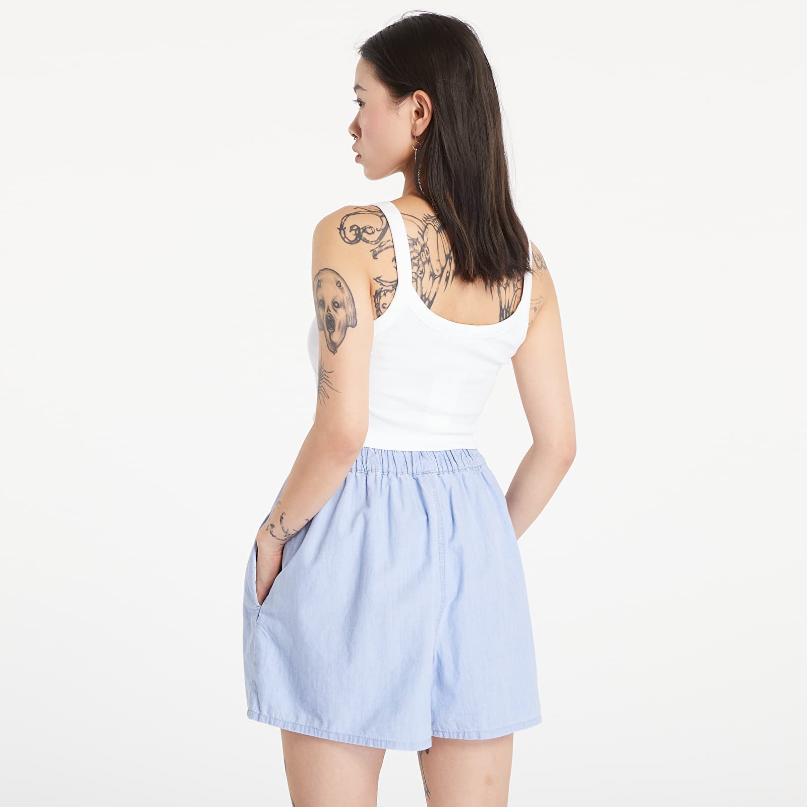 Koszulki na ramiączkach Calvin Klein Jeans Ribbed Cotton Bralette Top Bright White