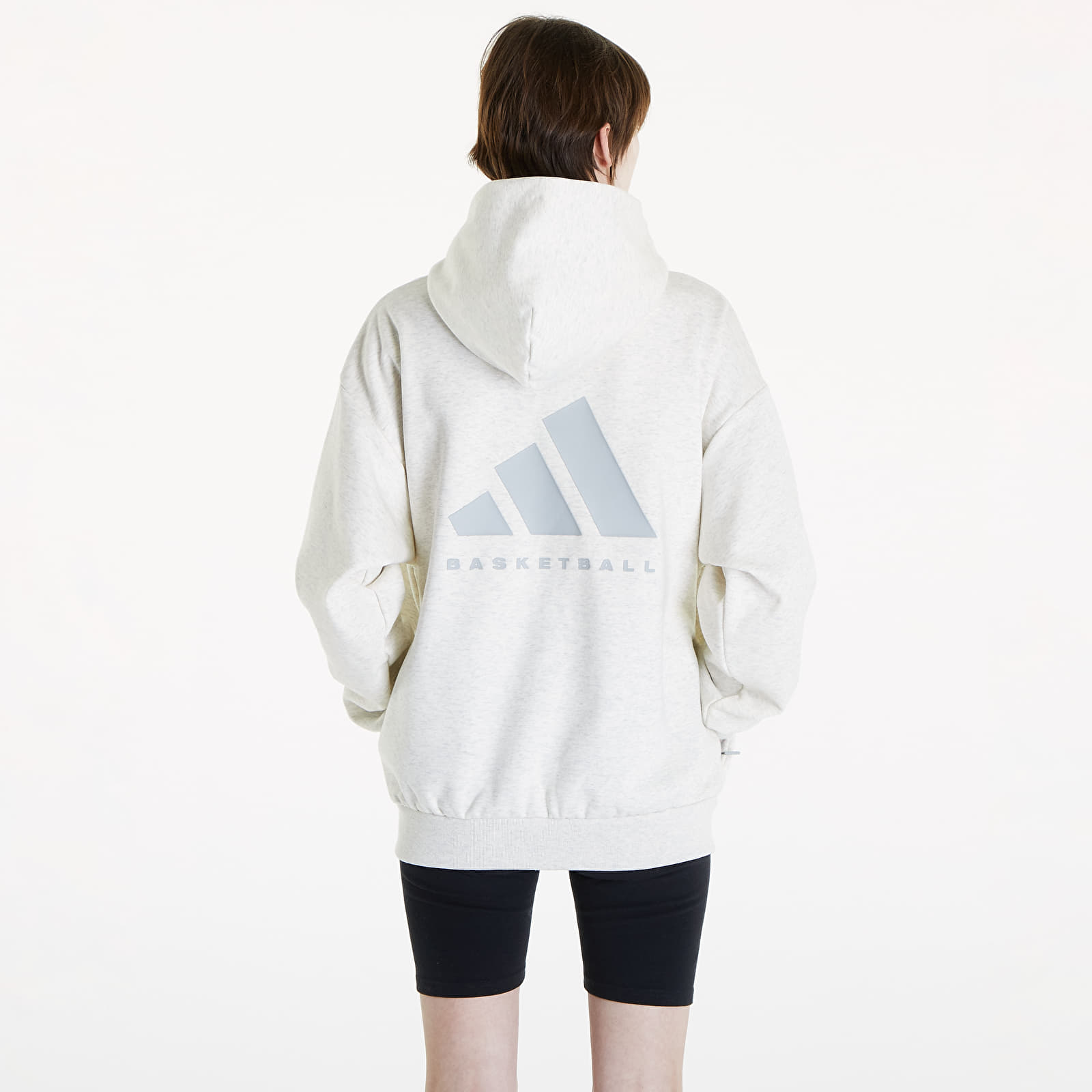 Bluzy adidas Basketball Hoodie UNISEX Cream White Melange