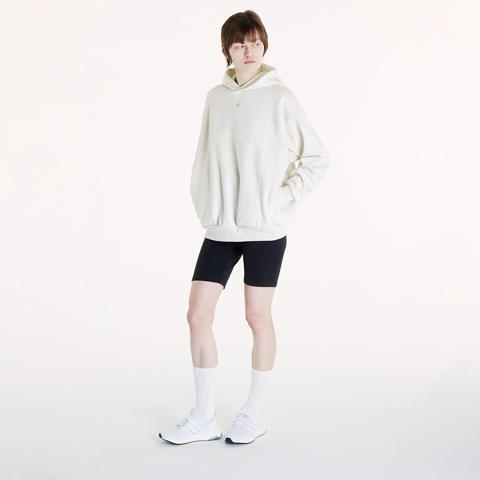 Bluzy adidas Basketball Hoodie UNISEX Cream White Melange