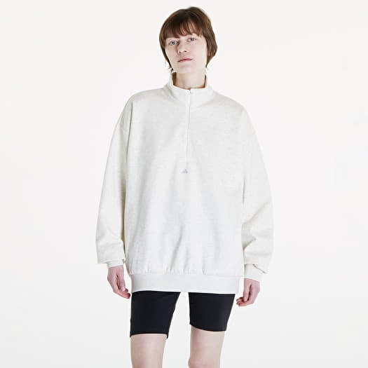 Mikina adidas Adi Basketball 1/2 Zip Sweatshirt UNISEX Cream White Melange