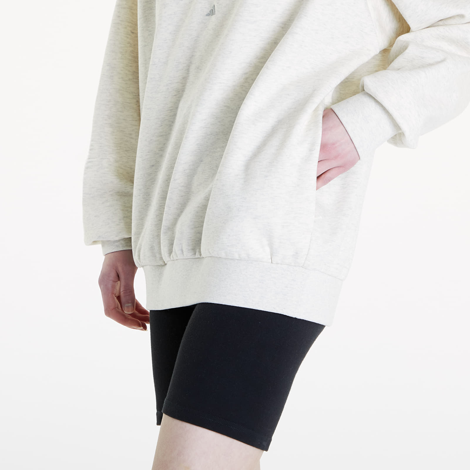 Kapucnis pulóverek és pulcsik adidas Adi Basketball 1/2 Zip Sweatshirt UNISEX Cream White Melange