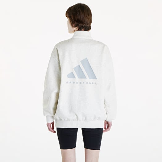 adidas Adi Basketball 1 2 Zip Sweatshirt UNISEX Cream White Melange Footshop