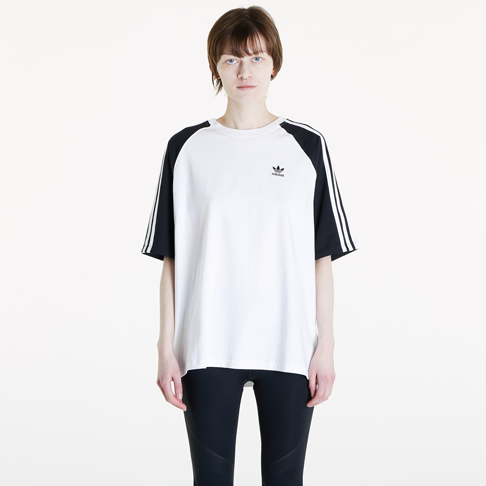 T-shirts adidas Blocked Tee Os White/ Black