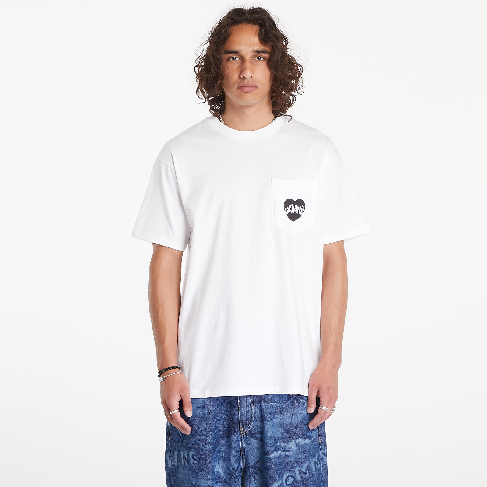 Pólók Carhartt WIP Short Sleeve Amour Pocket T-Shirt UNISEX White/ Black