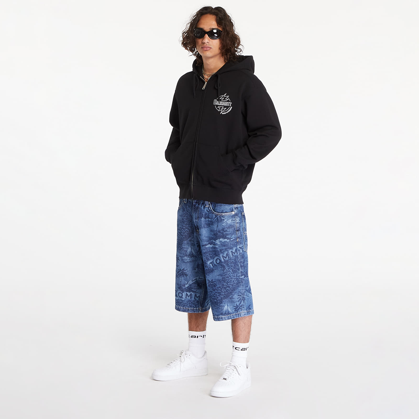 Mikiny Carhartt WIP Hooded Ablaze Jacket UNISEX Black/ Wax