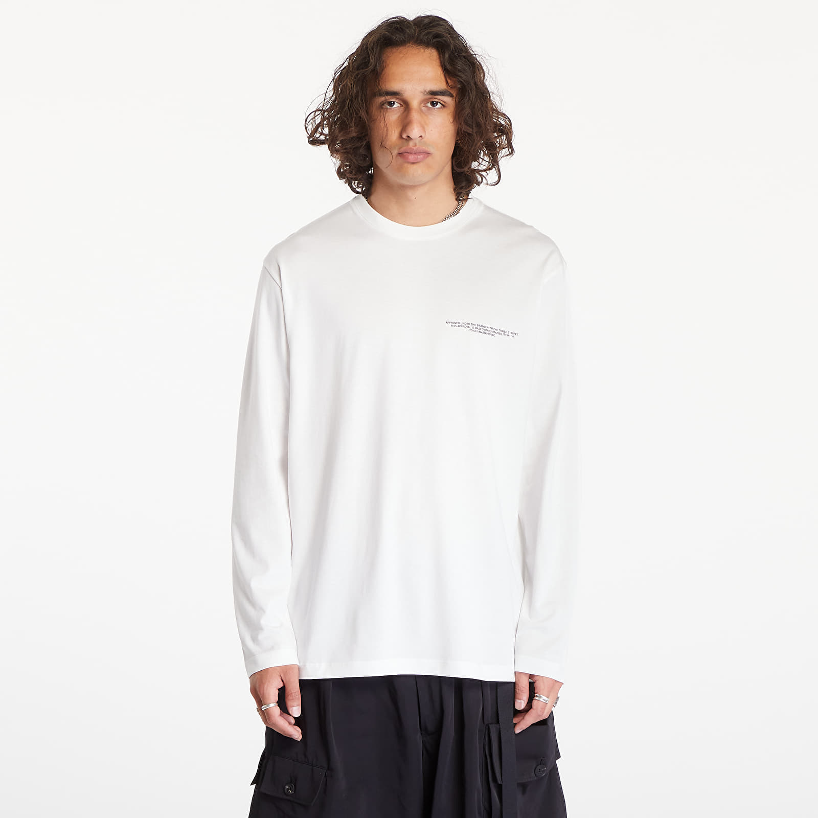 Koszulki Y-3 Logo Long Sleeve Tee UNISEX Core White