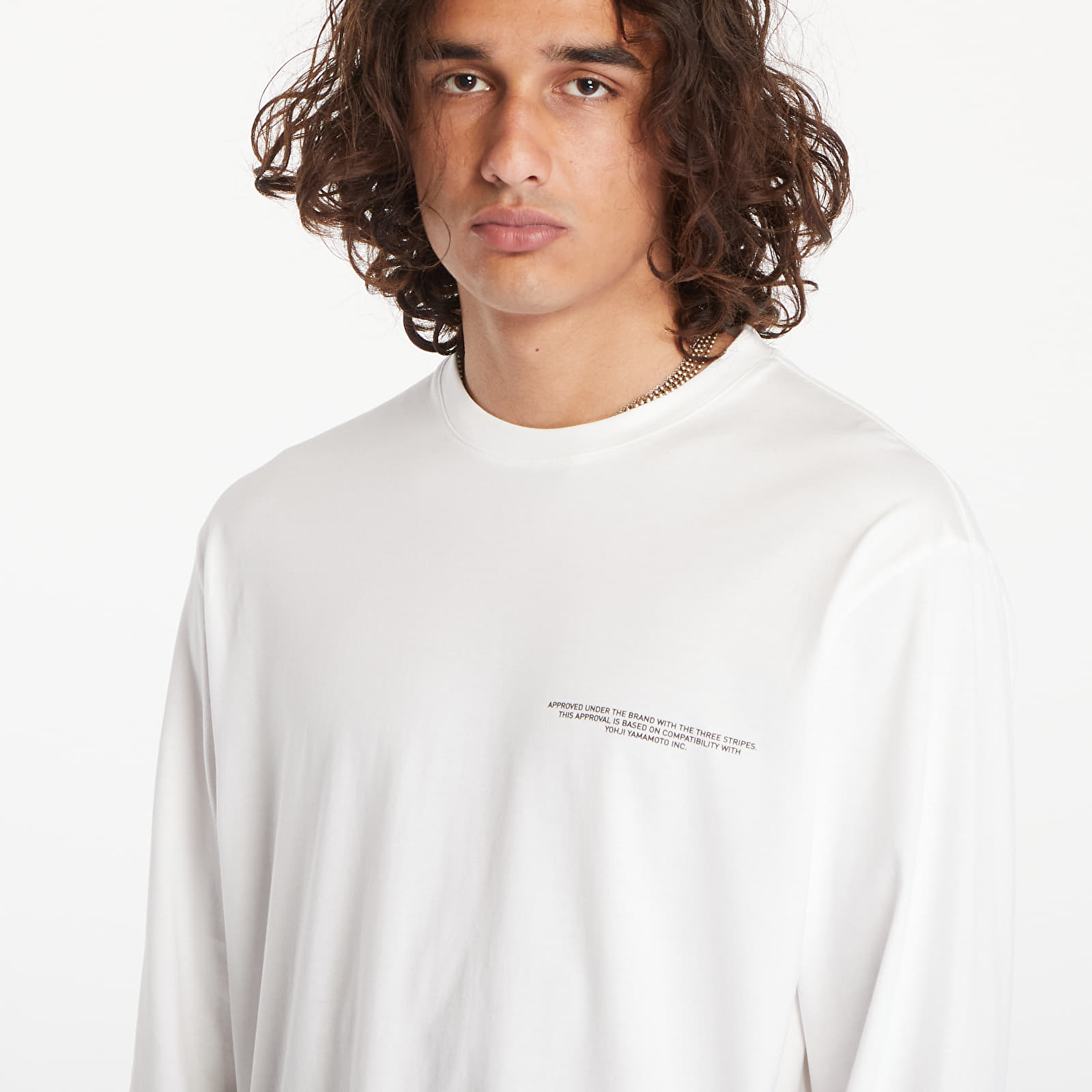 Koszulki Y-3 Logo Long Sleeve Tee UNISEX Core White