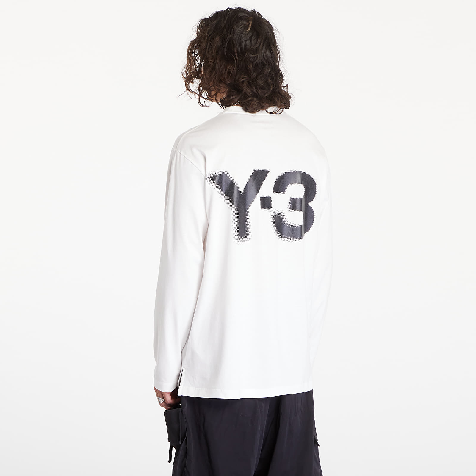 Koszulki Y-3 Logo Long Sleeve Tee UNISEX Core White