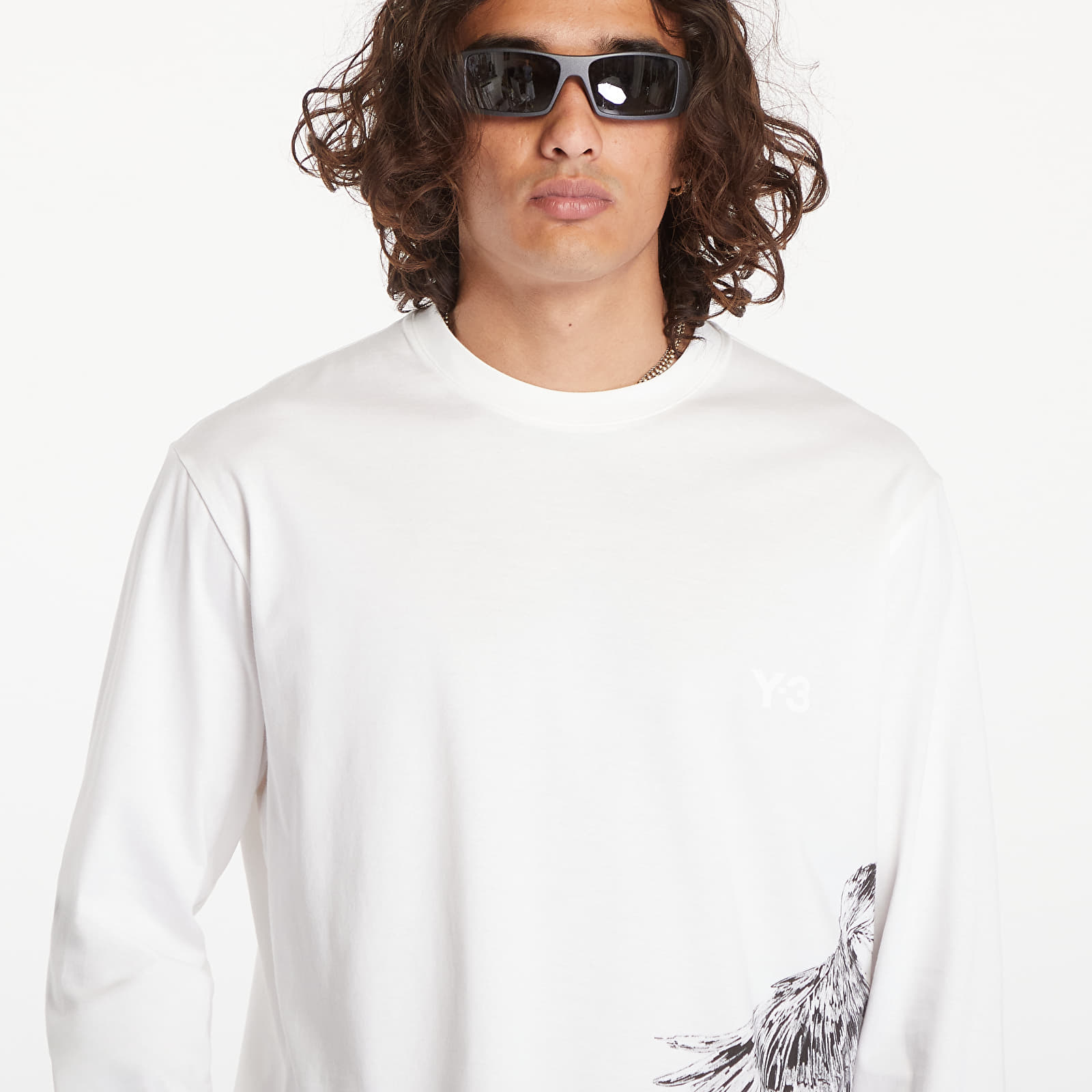 Marškinėliai Y-3 Graphic Long Sleeve Tee UNISEX Core White