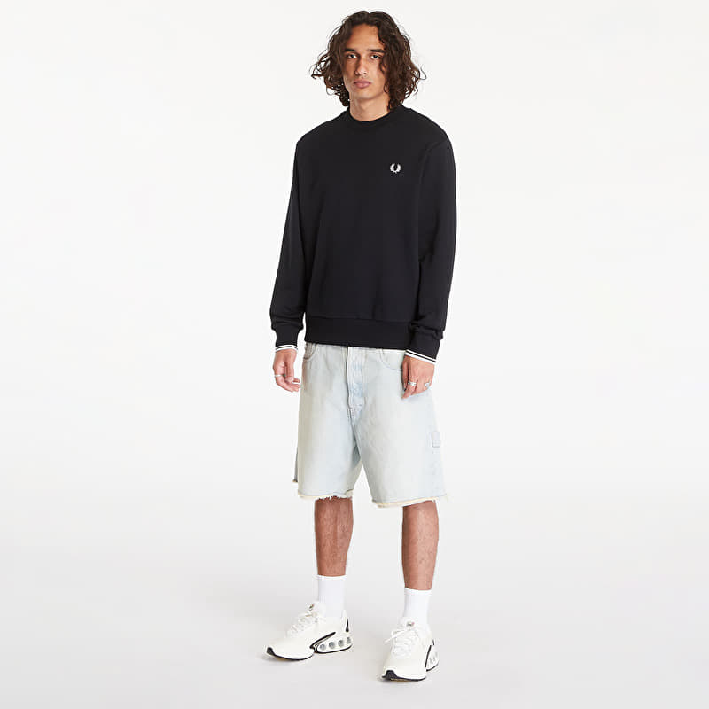 FRED PERRY Crew Neck Sweatshirt Black | Footshop