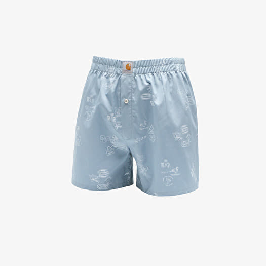Calzoncillos Carhartt WIP Cotton Boxer Stamp Print/ Misty Sky