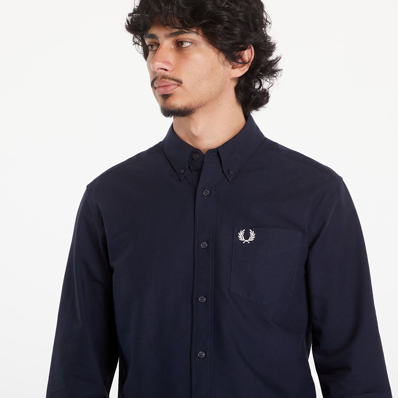 Košele FRED PERRY Oxford Shirt Navy