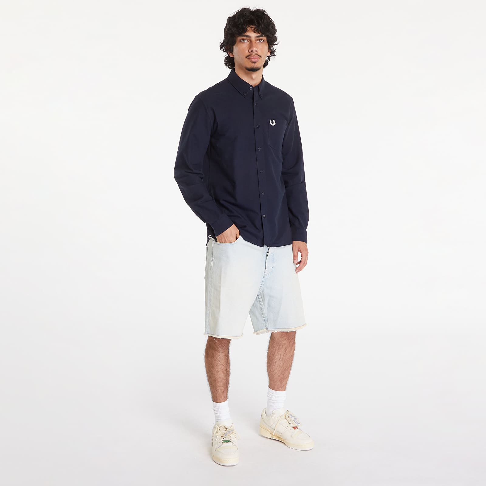 Košele FRED PERRY Oxford Shirt Navy