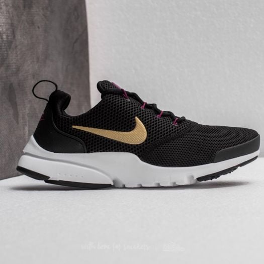 Women s shoes Nike Presto Fly GS Black Metallic Gold Tea Berry Footshop