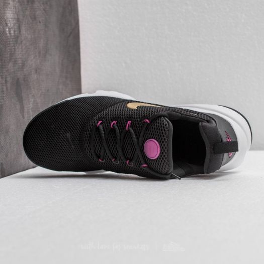 Women s shoes Nike Presto Fly GS Black Metallic Gold Tea Berry Footshop